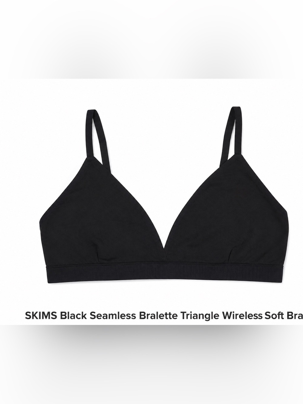 SKIMS Black Wireless Triangle Bralette - Minimal Seamless Support - Picture 1 of 5